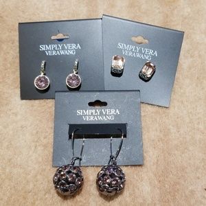 Simply vera wang earrings 3 pairs